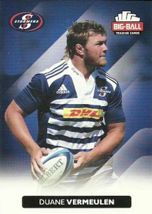 DUANE VERMEULEN - 2012 BIG BALL RUGBY BASE CARD 172