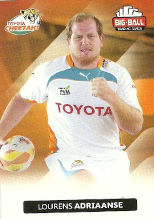 LOURENS ADRIAANSE - 2012 BIG BALL RUGBY BASE CARD 079