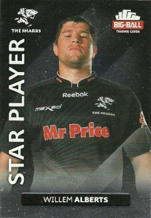 WILLEM ALBERTS - 2012 BIG BALL RUGBY STAR PLAYER CARD 206