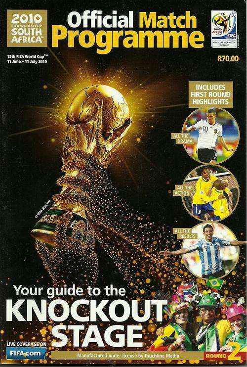 2010 Football World Cup Knockout Stage Official Programme