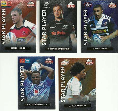 5 BIG BALL 2012 RUGBY STAR PLAYER CARDS