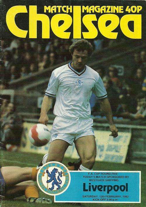 Chelsea v Liverpool 1982 FA Cup Rnd of 16 Match Programme