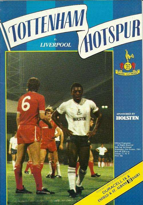 Tottenham Hotspur v Liverpool 1984/85 League Cup 3rd Rnd Match Programme