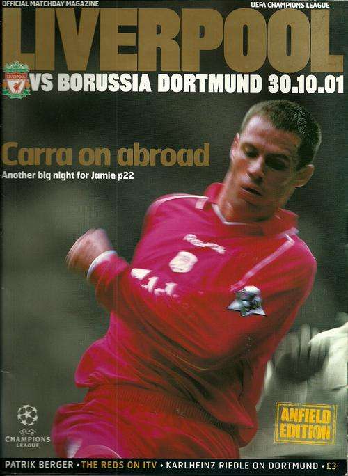 Liverpool v Borussia Dortmund 2001/02 Champions League Group Stage Match Programme