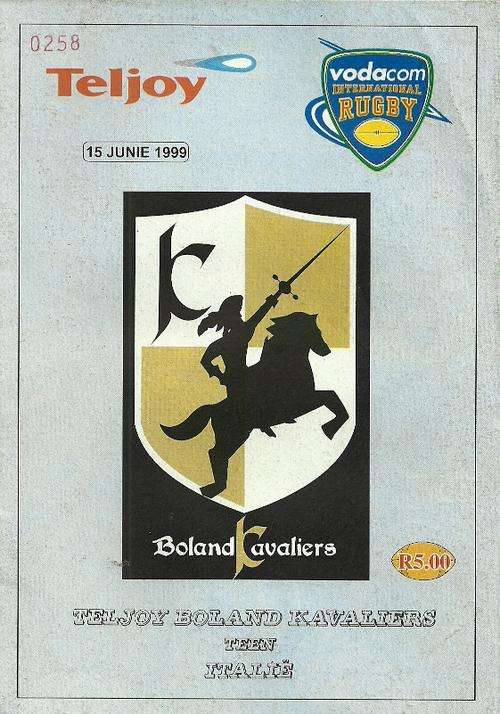 Boland Kavaliers v Italy 1999 Tour Match Programme