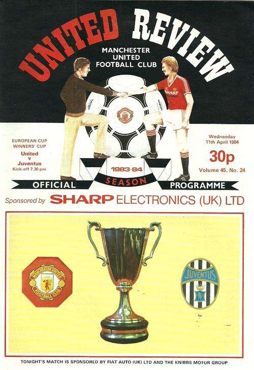 Manchester United vs Juventus 1983/84 European CWC Semi Final Programme