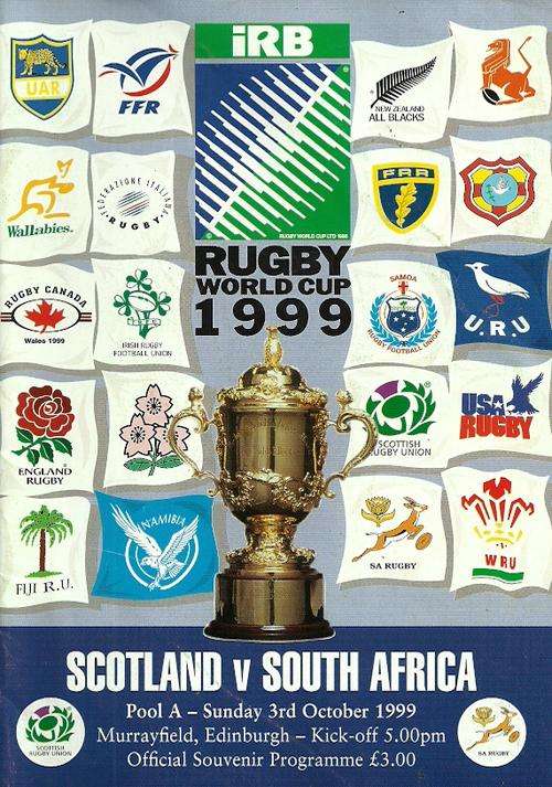 Scotland v South Africa 1999 RWC Pool A Match Programme