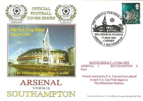 Official Football Cover Series - FA Cup Final 2003 Arsenal v Southampton FDC