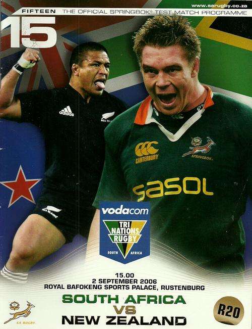 South Africa v New Zealand 2006 Tri Nations Match Programme