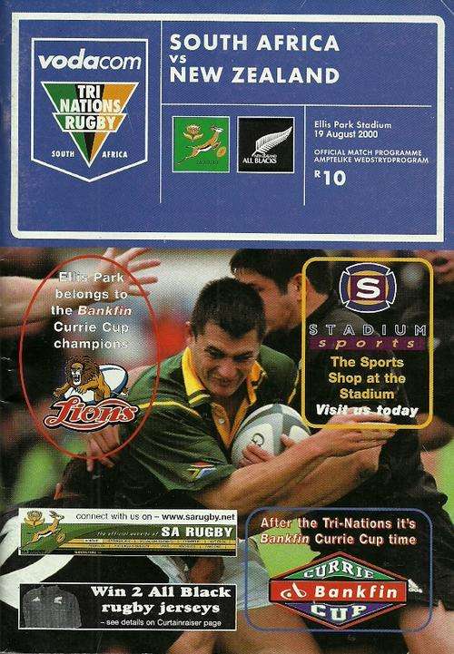 South Africa v New Zealand 2000 Tri Nations Match Programme