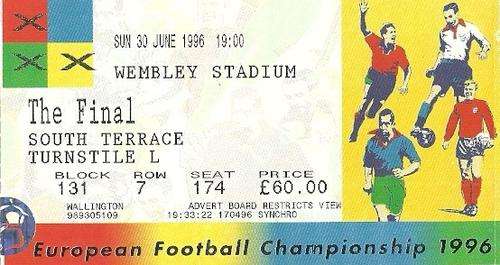 Czech Rep. v Germany Euro 1996 Final Match Ticket