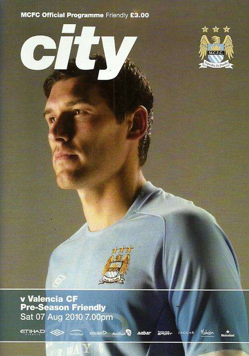 Manchester City v Valencia ( Spain ) 2010/11 Friendly Match Programme
