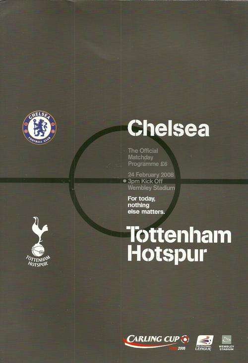 Tottenham Hotspur vs Chelsea 2008 League Cup Final Official Programme