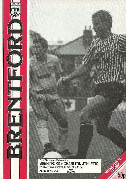 Brentford v Charlton Athletic 1990 Friendly Match Official Programme