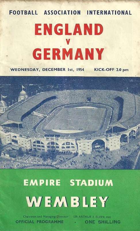 England v West Germany 1954 International Friendly Match Programme ( Rare )