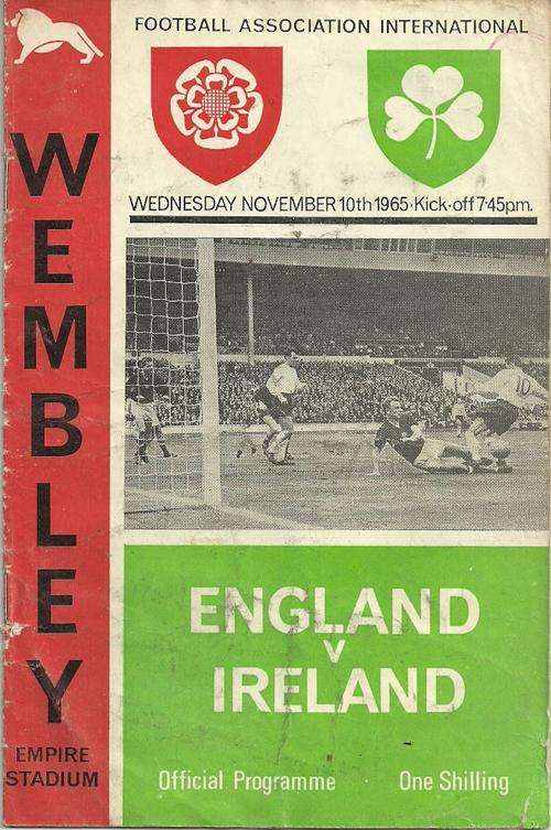 England v Ireland 1965 International Friendly Match Programme