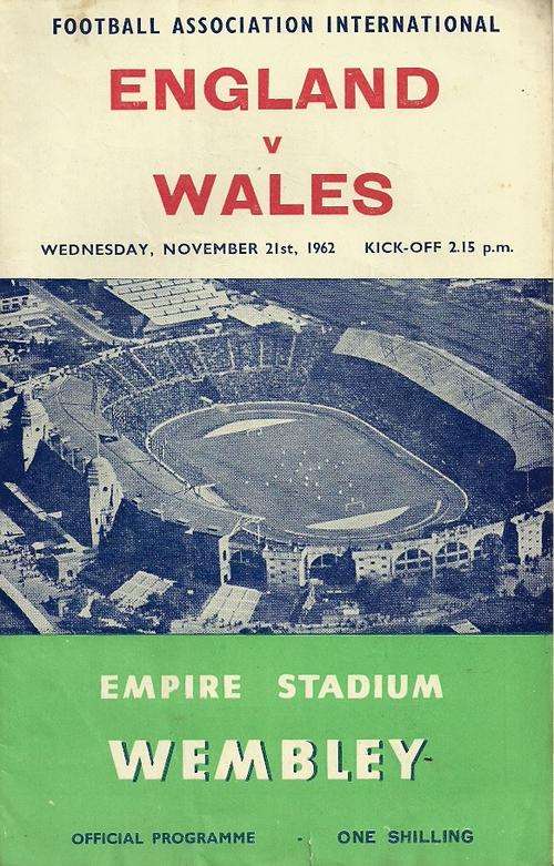 England v Wales 1962 International Friendly Match Programme