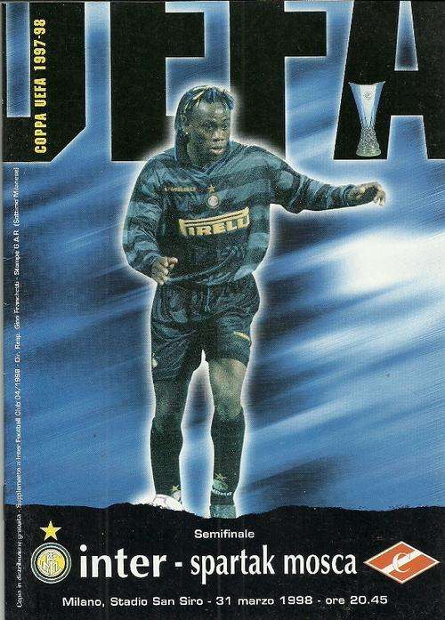 Inter Milan v Spartak Moscow ( Rus ) 1997/98 UEFA Cup Semi Final 1st Leg Match Programme