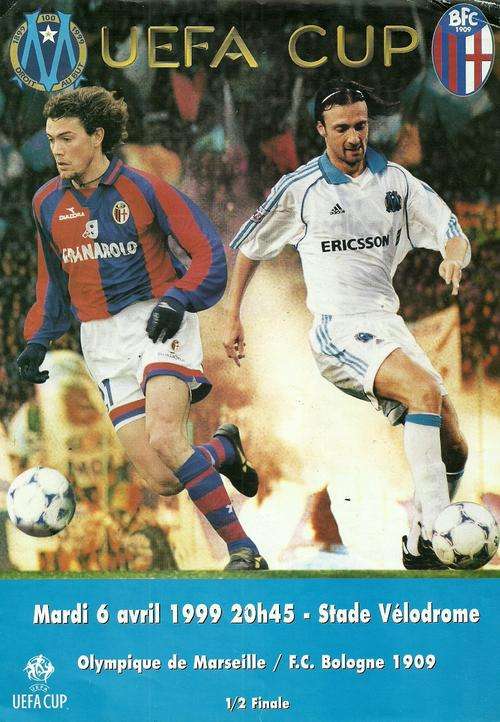 Olympique Marseille v FC Bologne ( Italy ) 1998/99 UEFA Cup Semi Final 1st Leg Match Programme