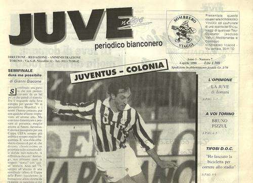 Juventus v Koln ( Germany ) 1989/90 UEFA Cup Semi Final 1st Leg Match Programme
