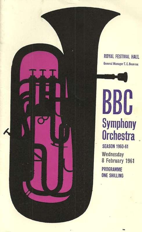 BBC Symphony Orchestra 1961 Theatre Programme