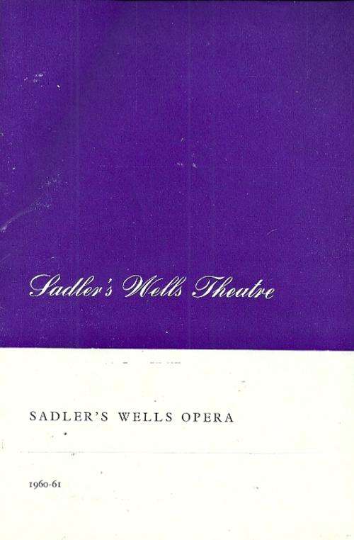 Sadler`s Wells Opera 1960 Theatre Programme