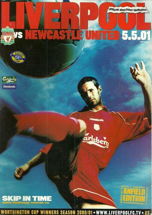 Liverpool v Newcastle United 2000/01 Premiership Match Programme ( Treble Season )