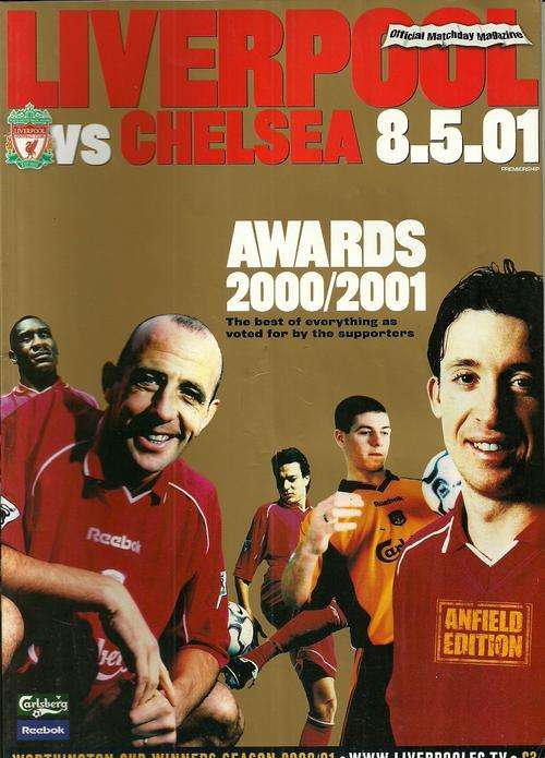 Liverpool v Chelsea 2000/01 Premiership Match Programme ( Treble Season )