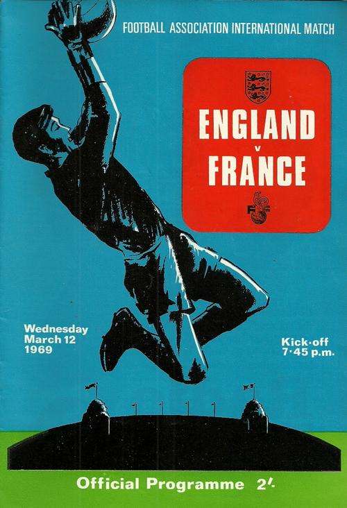 England v France 1969 International Friendly Match Programme