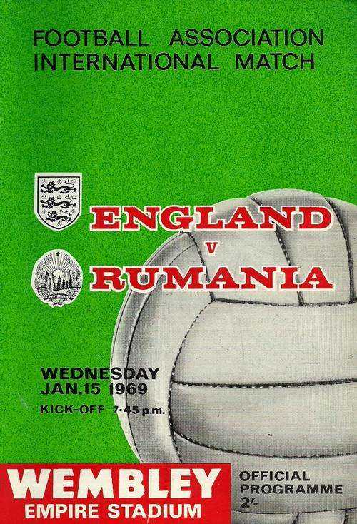 England v Romania 1969 International Friendly Match Programme