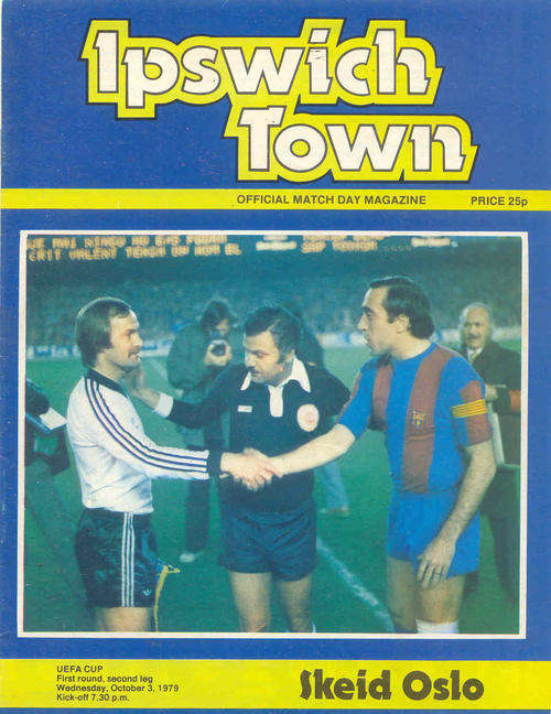 Ipswich Town v Skeid Oslo ( Norway ) 1979/80 UEFA CUP 1st Rnd 2nd Leg  Programme