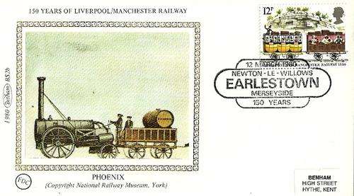 1980 Benham BS2b - 150 Years Of Liverpool/Manchester Railway FDC