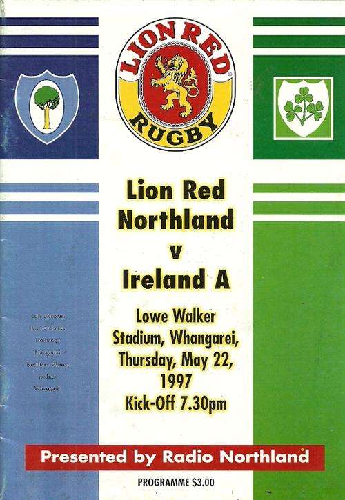 Northland v Ireland A 1997 Tour Match Programme