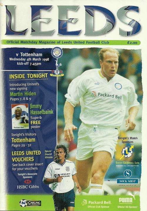 Leeds United v Tottenham Hotspur 1997/98 Premiership League Match Programme