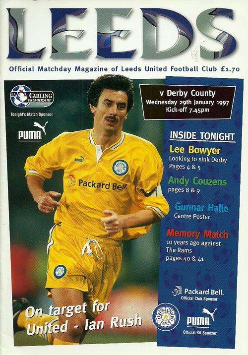 Leeds United v Derby County 1996/97 Premiership League Match Programme