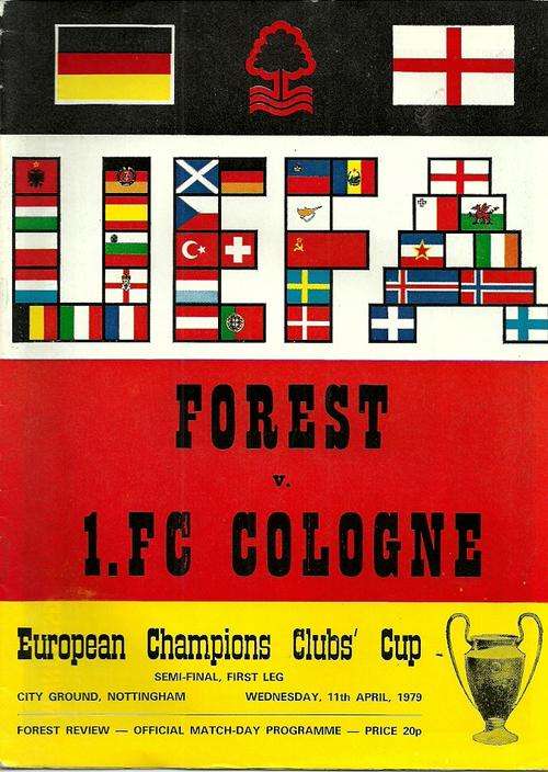 Nottingham Forest v 1.FC Cologne 1978/79 European Champions Cup Semi Final 1st Leg Programme