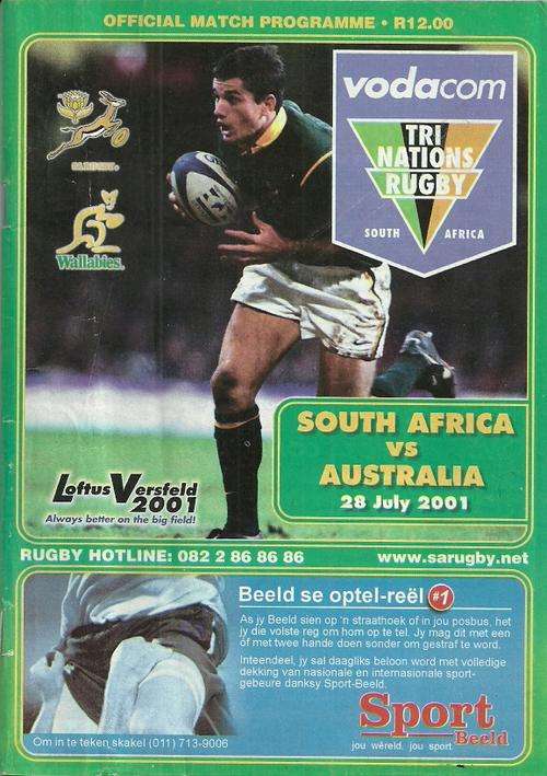 South Africa v Australia 2001 Tri Nation Match Programme
