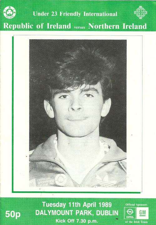 Republic of Ireland v Northern Ireland 1989 Under 23 International Friendly Match Programme