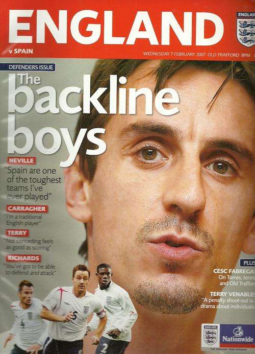 England v Spain 2007 International Friendly Match Programme