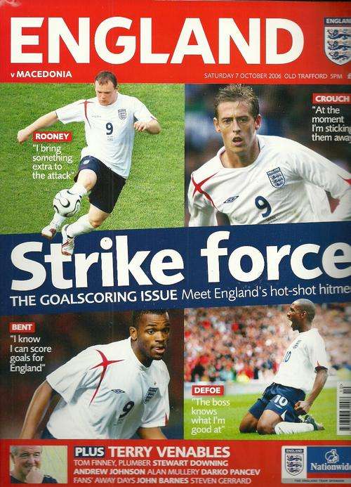 England v Macedonia 2006 Euro Cup Qualifier Match Programme