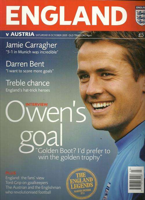 England v Austria 2005 World Cup Qualifier Match Programme