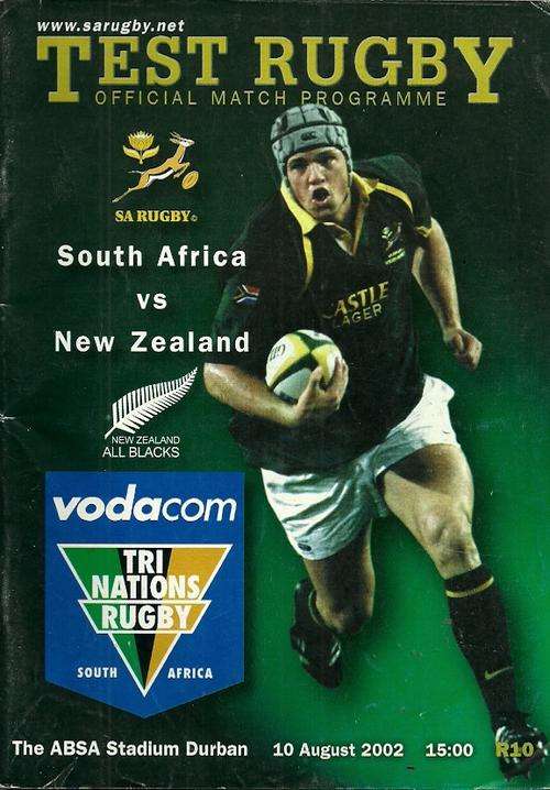 South Africa v New Zealand 2002 Tri Nations Match Programme