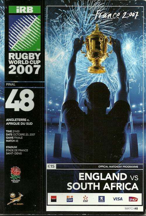 South Africa v England 2007 Rugby World Cup Final Match Programme