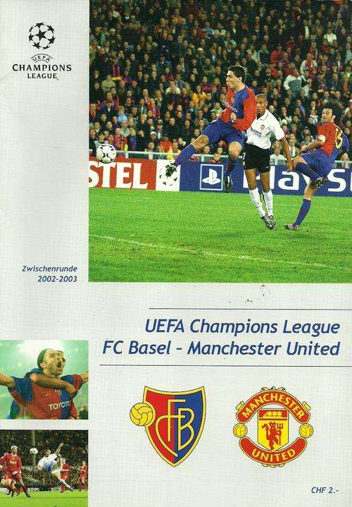 FC Basel ( Swt ) v Manchester United 2002/03 Champions League Group Stage Match Programme