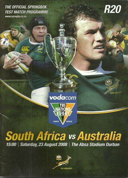 South Africa v Australia 2008 Tri Nations Match Programme
