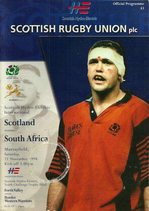 Scotland v South Africa 1998 Test Match Programme