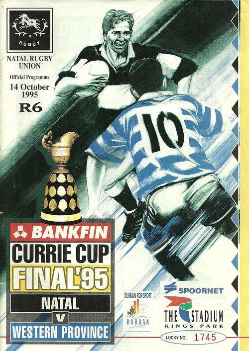 Natal Sharks v Western Province 1995 Currie Cup Final Match Programme