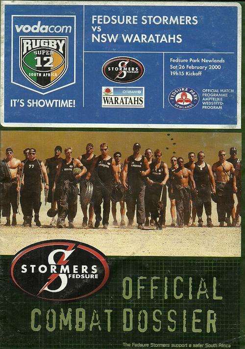 Stormers v Waratahs 2000 Super 12 Match Programme
