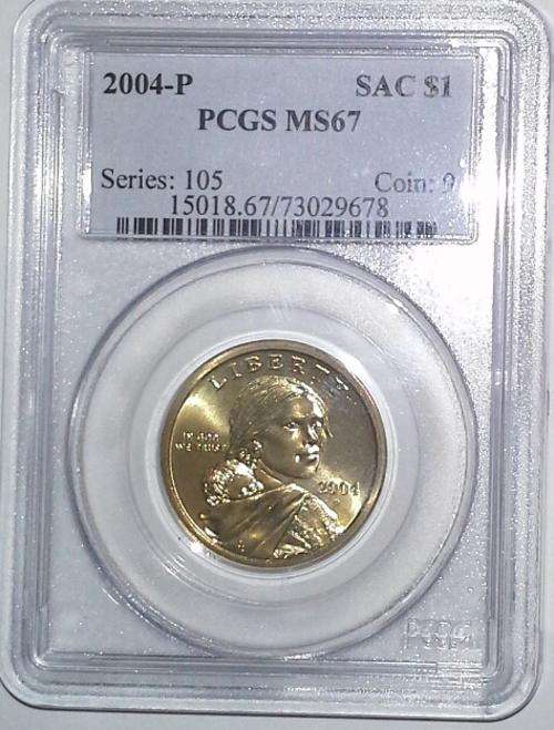 2004-P Sacagawea Dollar Coin PCGS Graded MS67