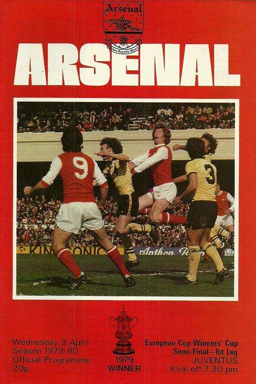 Arsenal v Juventus 1979/80 European CWC Semi Final 1st Leg Programme